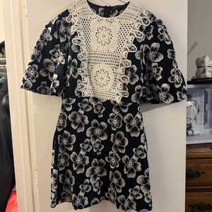 Zara Floral Black and White dress